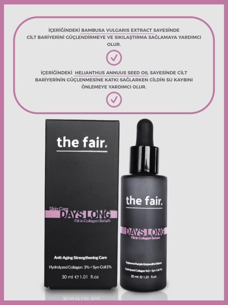 the fair. Days Long Fill-in Collagen Vegan Anti-Aging Peptide Skin Serum 3% Hydrolyzed Collagen 30 ml